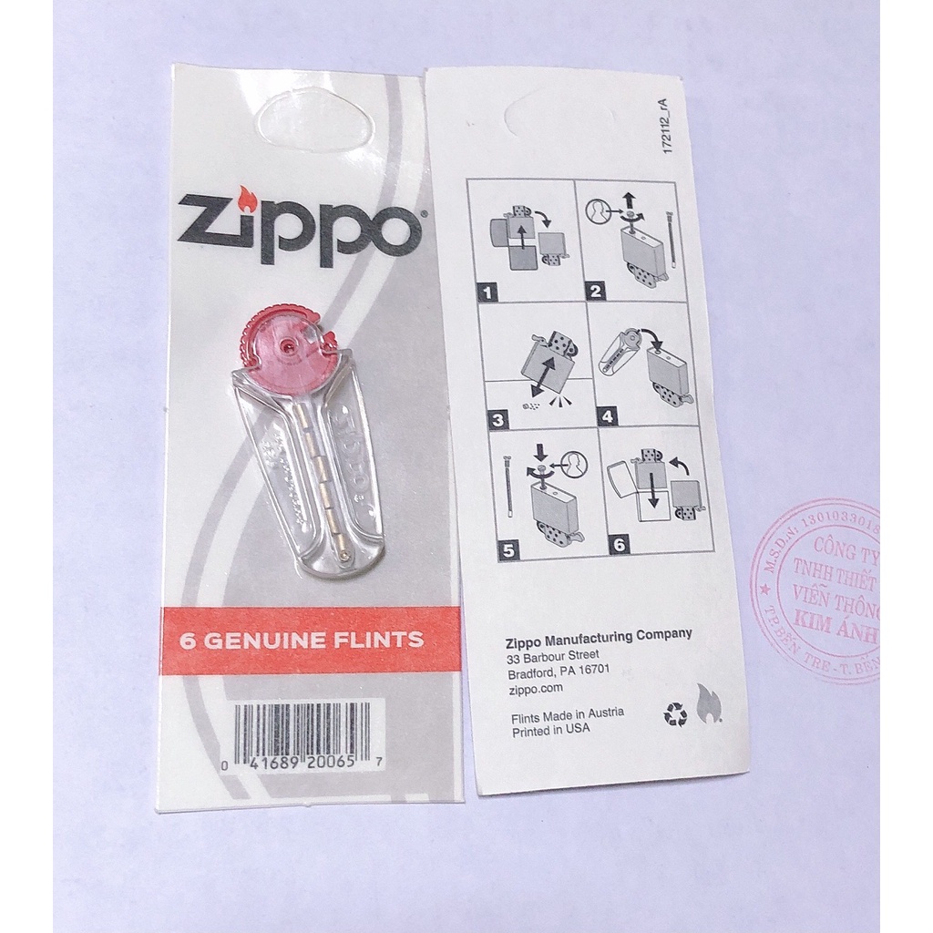 Đá Zippo 6 viên, Zin USA - Hàng Chính Hãng