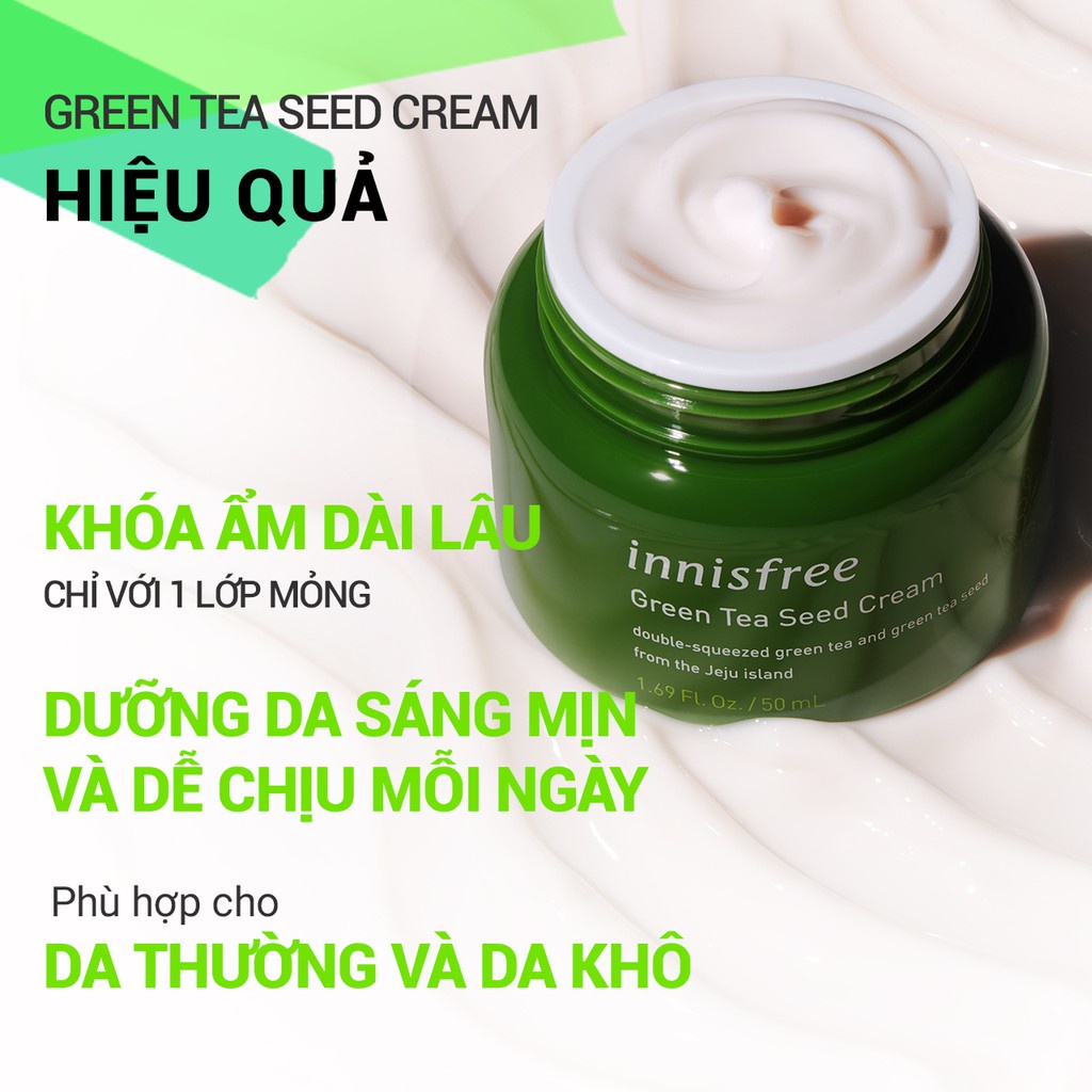 Kem dưỡng ẩm trà xanh innisfree Green Tea Seed Cream 50ml