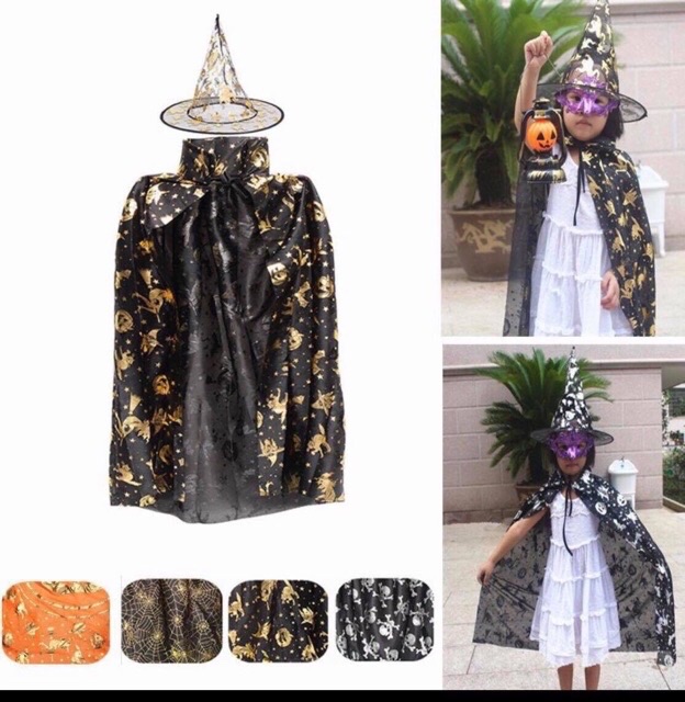 Bộ áo choàng và mũ phù thuỷ Halloween