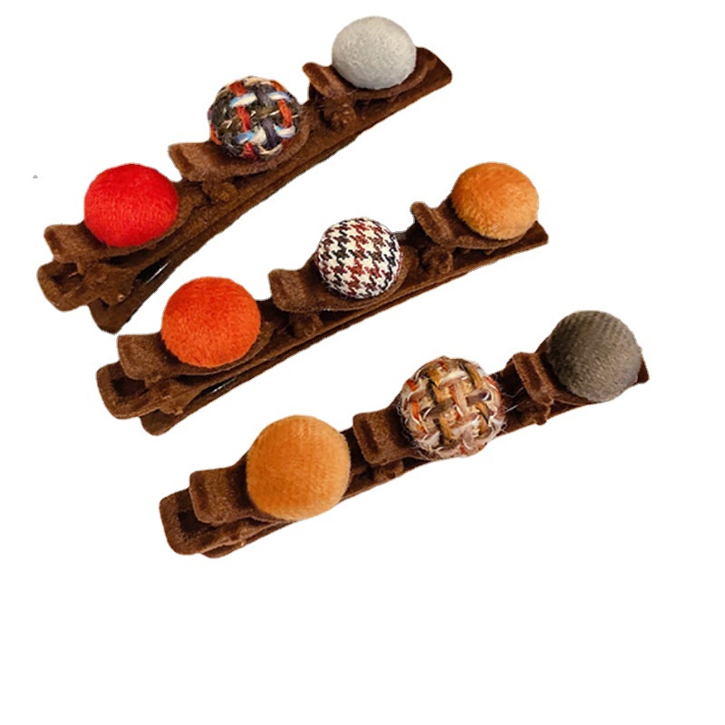 Kẹp Tóc Mỏ Vịt Đính Bóng Lông Phong Cách Mới 2022 Cho Nữ