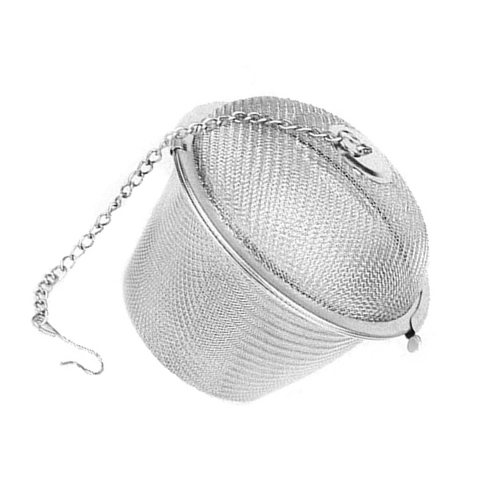 Rây lọc trà bằng thép không gỉ cấp thực phẩm có nắp và dây xích tiện lợi