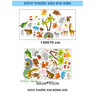 Decal dán tường (Tên động vật bằng tiếng anh)