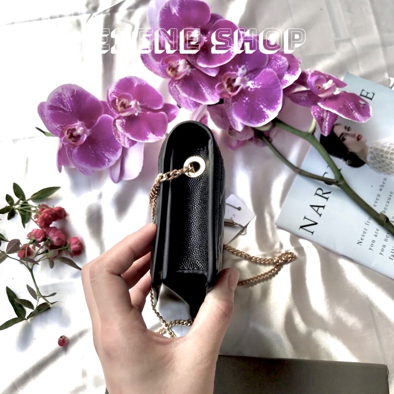 Túi Nữ Dạng Trám Sần Clutch Nữ Có Dây Xích Tháo Dời Micaela Quilted Phone Pouch