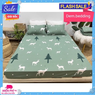 Bộ ga gối bọc đệm 3 món,kích thước 2mx2m2,có chọn mẫu-mẫu cây thông xanh