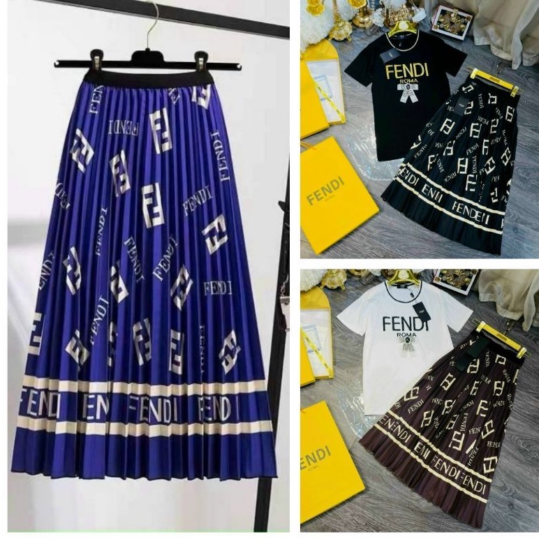 Chân váy xếp ly chữ F hàng QC