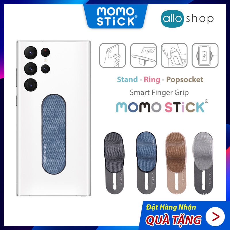 Ring Điện Thoại MOMOSTICK Denim Series, Giá Đỡ iP Momo Stick Đa Năng Popsocket & Stand - Chính Hãng Hàn Quốc