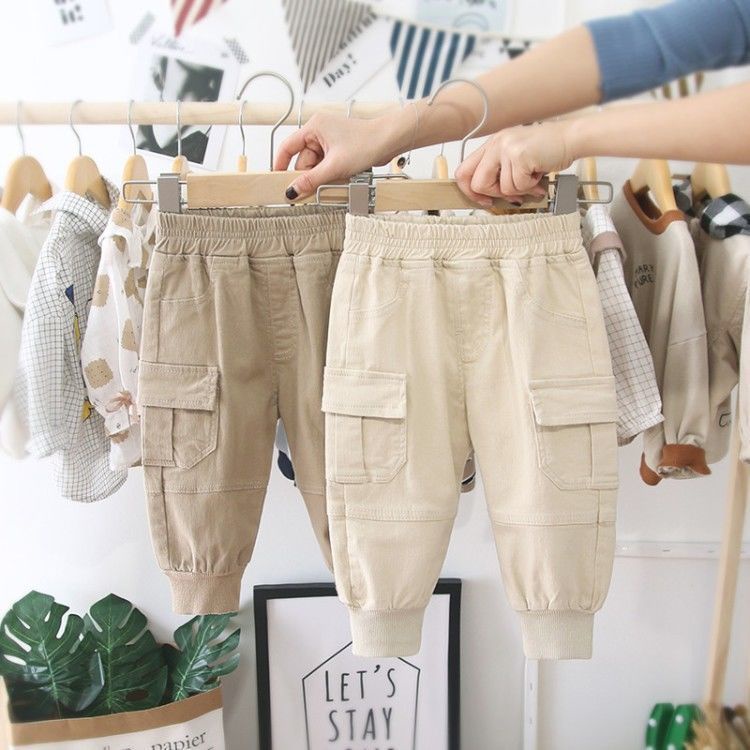 Quần Yếm Cotton Dài Đến Mắt Cá Chân Thoáng Khí Phong Cách Hàn Quốc Cho Bé Trai