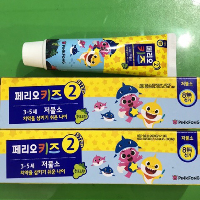 Kem đánh răng trẻ em Pinkfong Step 2, 3-5 tuổi