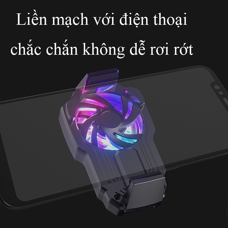 Quạt Tản Nhiệt điện Thoại Memo DL05 Quạt Tản Nhiệt Gaming DL05 Siêu Lạnh Hiển Thị Nhiệt Độ,LED RGB Kẹp Thu Vào 2