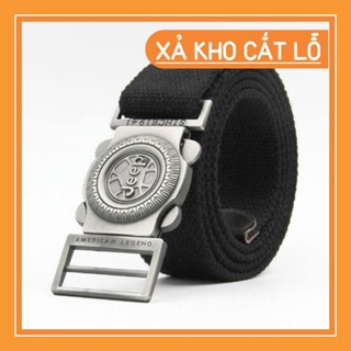 Thắt lưng nam vải dù mặt Jeep tròn