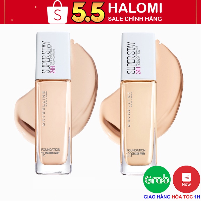 Kem Nền SuperStay Lâu Trôi Che Phủ Cao Full Coverage Foundation Maybelline New York 30ml HALOMI