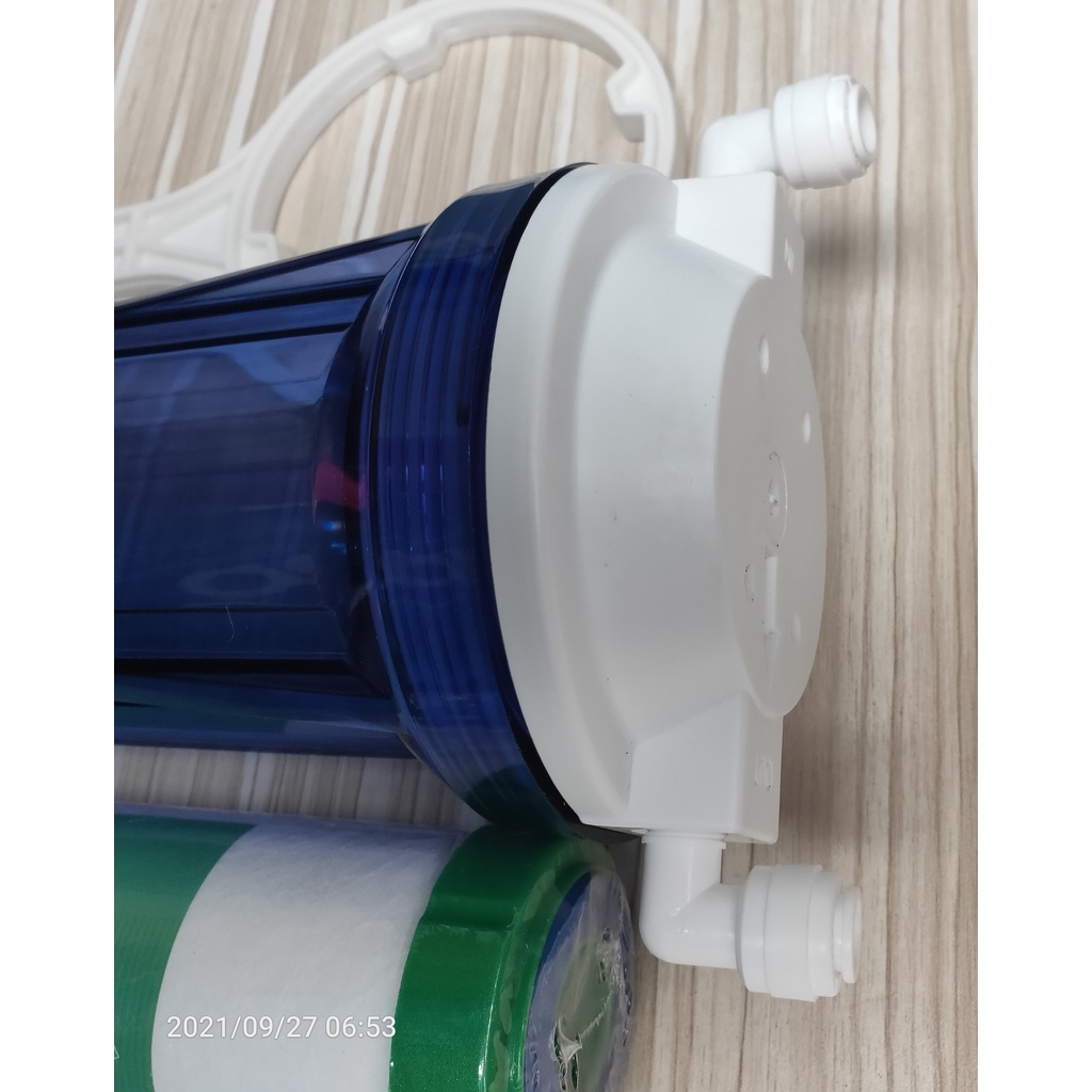 Com bo bộ lọc thô 10 inch ra rây 10 (cốc trong+bát ren 13 và 2 cút NN13/10, tay vặn, giá đơn, bịt 1, vít ), bộ lọc thô