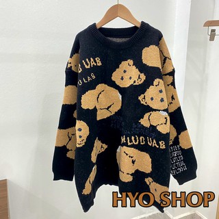 Áo Len Nữ Gấu Bear Sợi Len Lông Cừu Dày Dặn Freesize dưới 65kg HYO