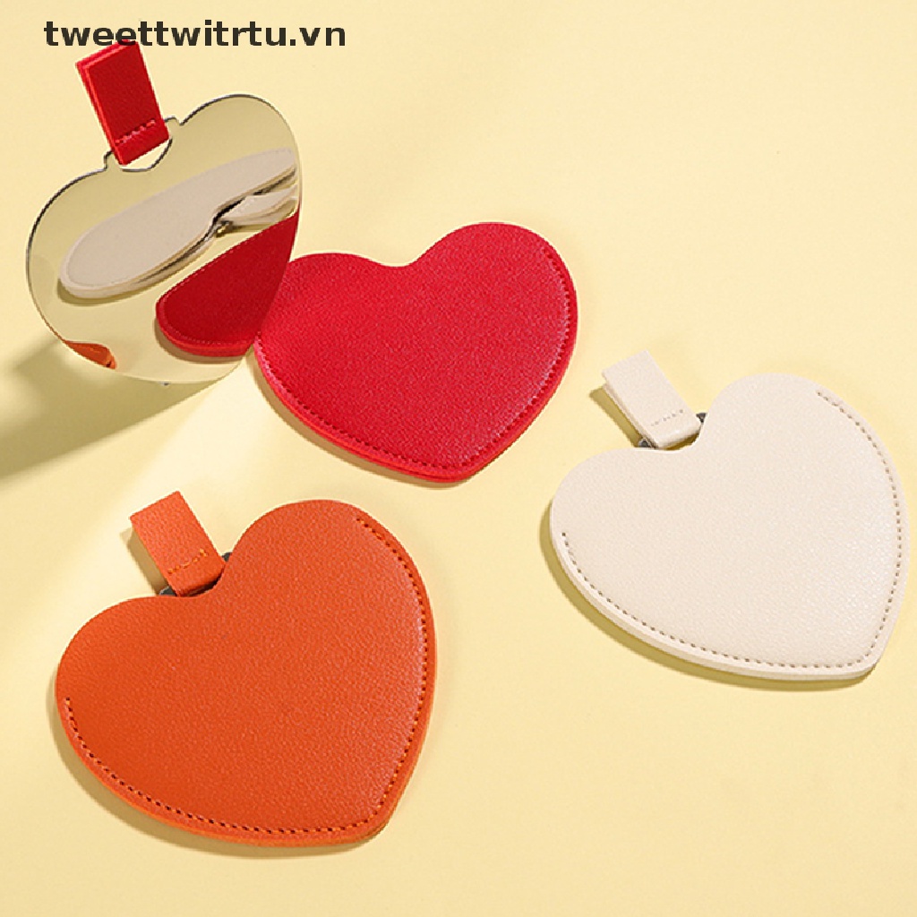 Gương Trang Điểm Trái Tim Bằng Thép Không Gỉ Tiện Dụng