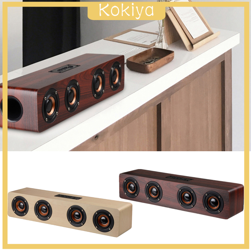 [KOKIYA]Portable 380mm Soundbar Wooden Bluetooth Speaker Powerful