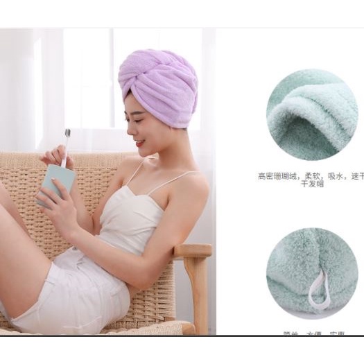 Khăn gội đầu, quấn tóc cao cấp cho nữ mềm mịn thấm hút tốt