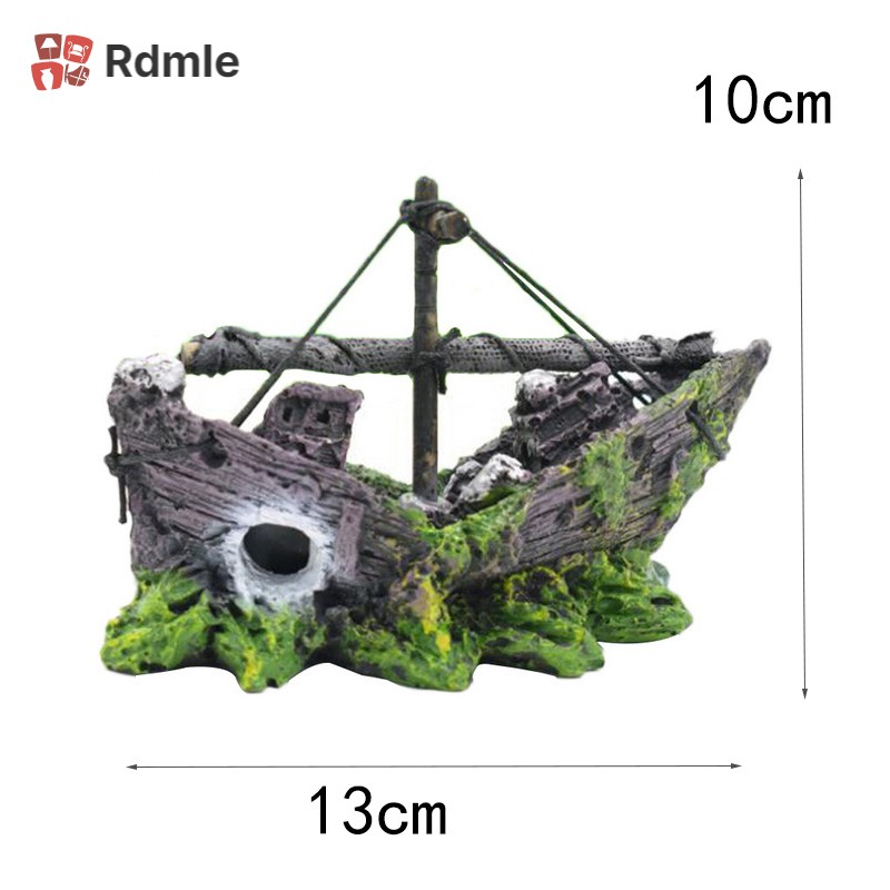 Mô Hình Tàu Đắm Bằng Nhựa Dùng Trang Trí Bể Cá