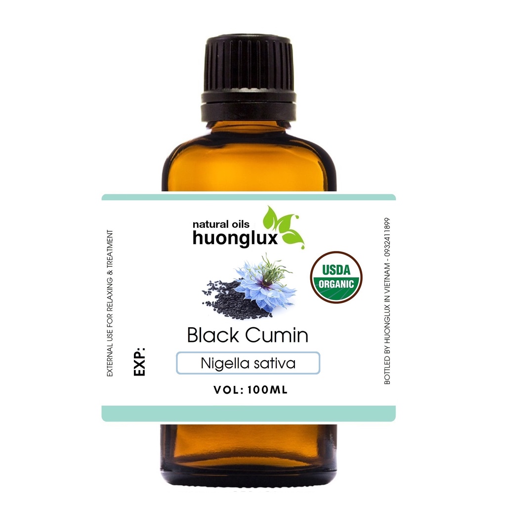 USDA Organic dầu hạt Thì là đen Black cumin seed oil hữu cơ nguyên chất