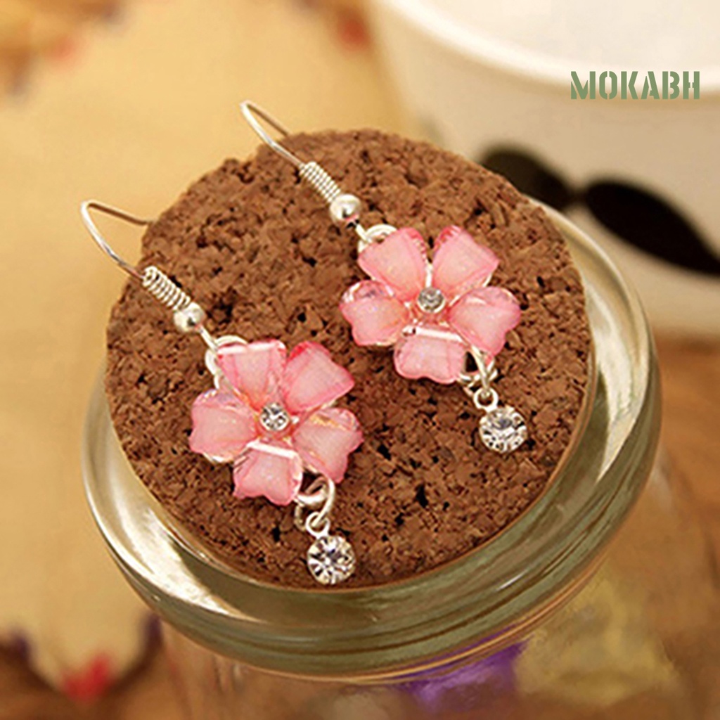 Bông Tai Hình Cánh Hoa Đính Đá Sang Trọng Thời Trang Dự Tiệc Cưới