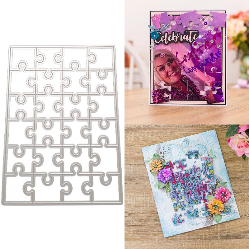 Khuôn Cắt Giấy Làm Từ Kim Loại Hình Mảnh Ghép Hình Trang Trí Scrapbook
