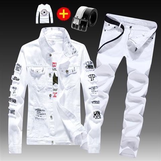 ∋♨Bộ đồ denim nam thời trang