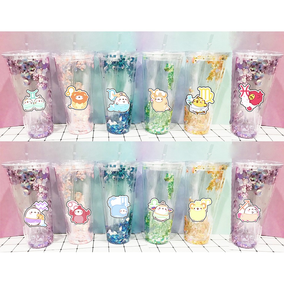 Cốc 2 lớp 12 cung hoàng đạo CNKI44 ly giữ nhiệt cốc sứ 3 anh em gấu cute dễ thương hoạt hình