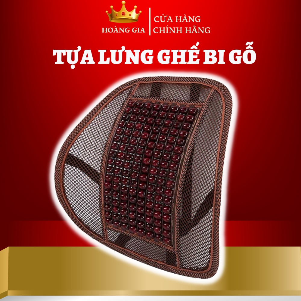 Tựa Lưng Ghế Văn Phòng - Tựa Lưng Ô Tô – Lưới Đan Hạt Gỗ Cao Cấp, Chống Mỏi Lưng Cho Văn Phòng, Lái Xe Ô Tô