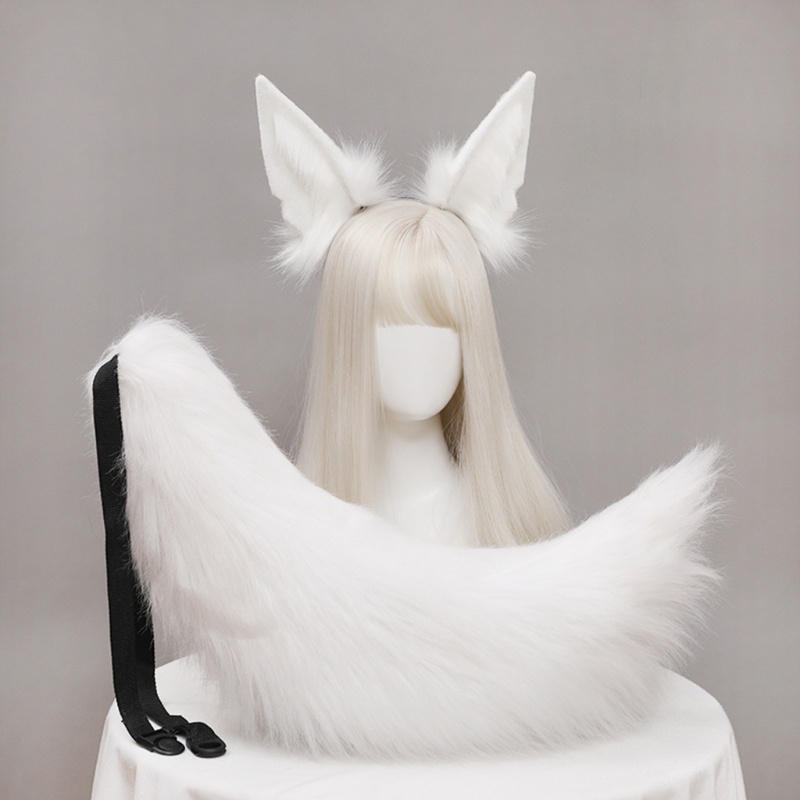 Băng Đô Tai Sói Phối Lông Hóa Trang Lolita