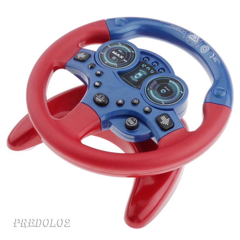 Portable Steering Wheel Game Learn Driving Pretend Funny Toy Blue
