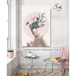 Tranh canvas cô gái ấn tượng TCVG31 tặng đinh treo tranh