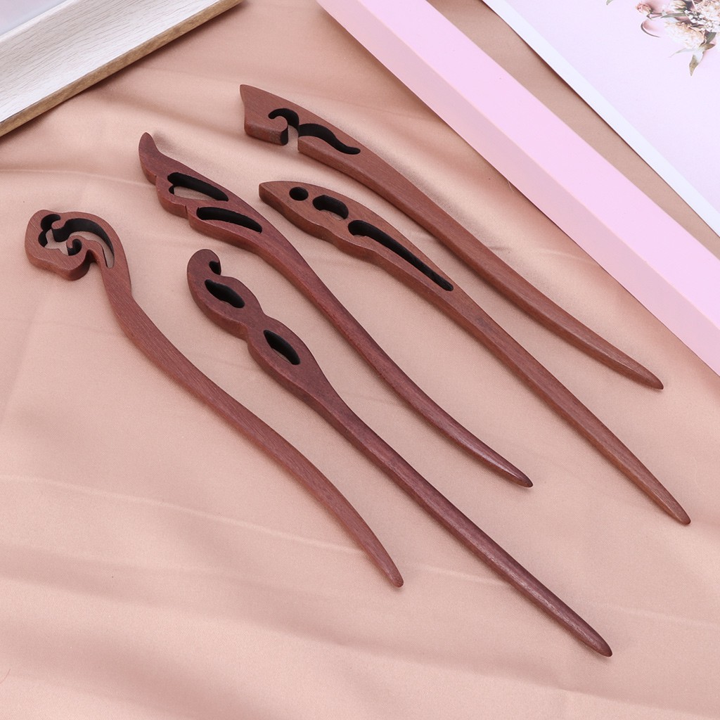 Trâm cài tóc bằng gỗ thiết kế vintage độc đáo cho nữ