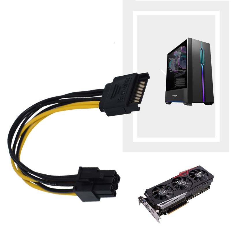 Cáp nguồn SATA sang 6 Pin PCI-E cho Card VGA