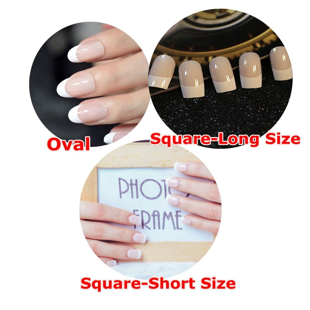 Set 24 Móng Tay Giả Màu Hồng Sáng Che Phủ Toàn Diện MIHAN1