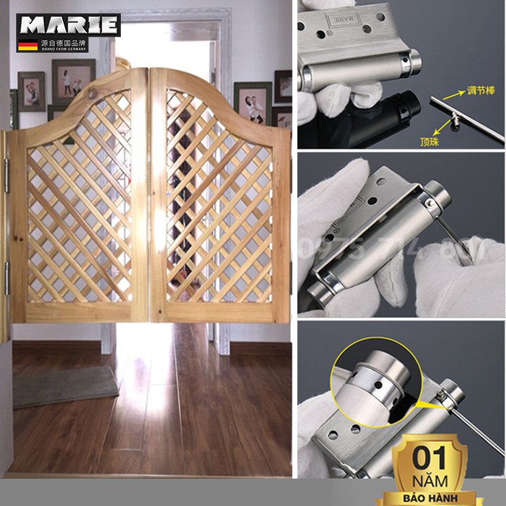 Bản lề tay cửa 2 chiều đơn inox 3inch 4inch và 5inch chính hãng Marie Bảo hành 1 năm