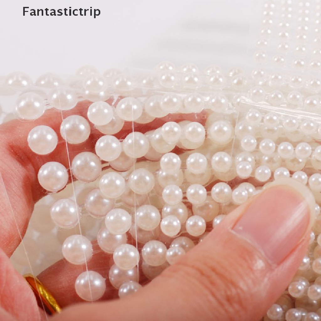 [Hàng mới về] Set 2 tờ miếng dán ngọc trai giả 3D trang điểm lông mày/cơ thể tự dính thời trang