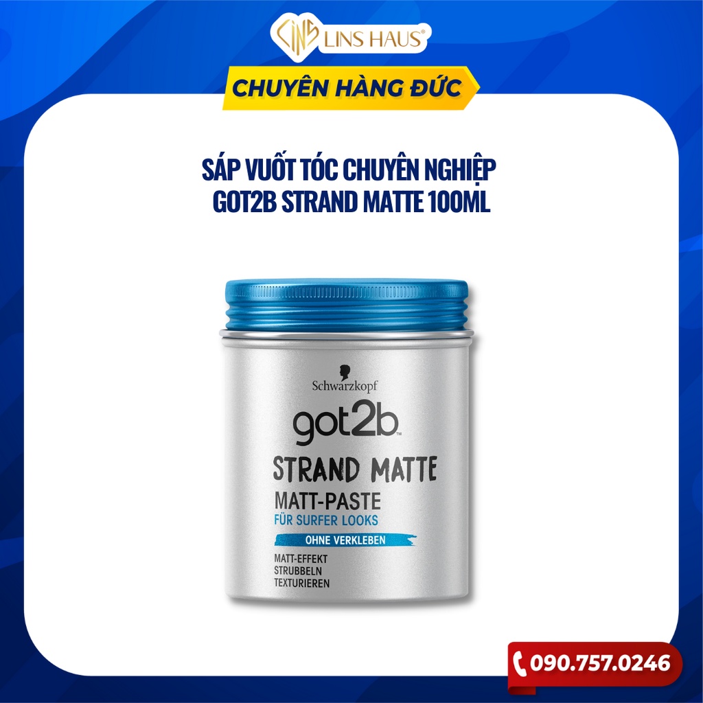 Sáp Vuốt tóc Schwarzkopf Got2b Strand Matte 100ml