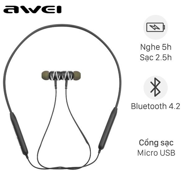 Tai nghe Bluetooth Awei G51BS Đen