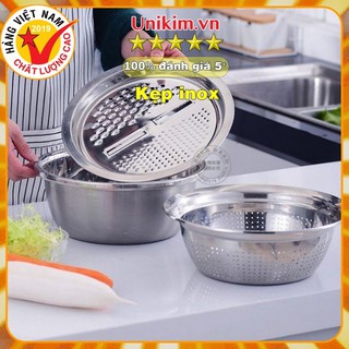 Set rổ nạo inox 3in1 hàng đẹp loại 1