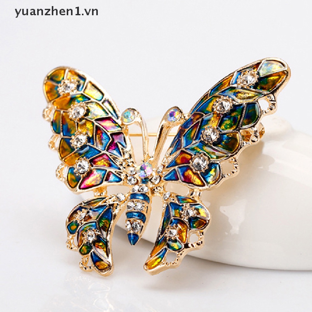 Ghim Cài Áo Hình Bướm Đính Đá Nhiều Màu Sắc