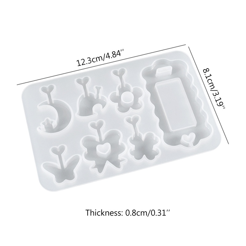 Khuôn làm móc khóa hình bông hoa bằng resin