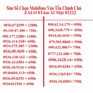 Sim số Đẹp Số Chọn