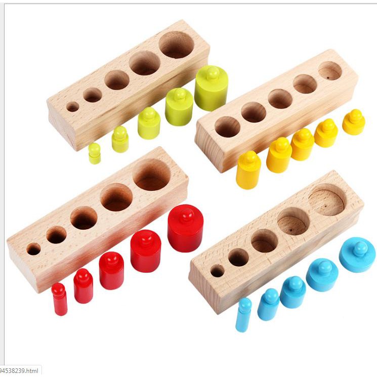 Bộ núm trụ Montessori sắc màu