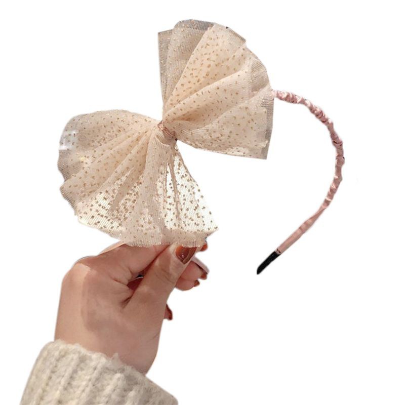 Băng Đô Đính Nơ Kim Sa Lấp Lánh Xinh Xắn Cho Bé Gái