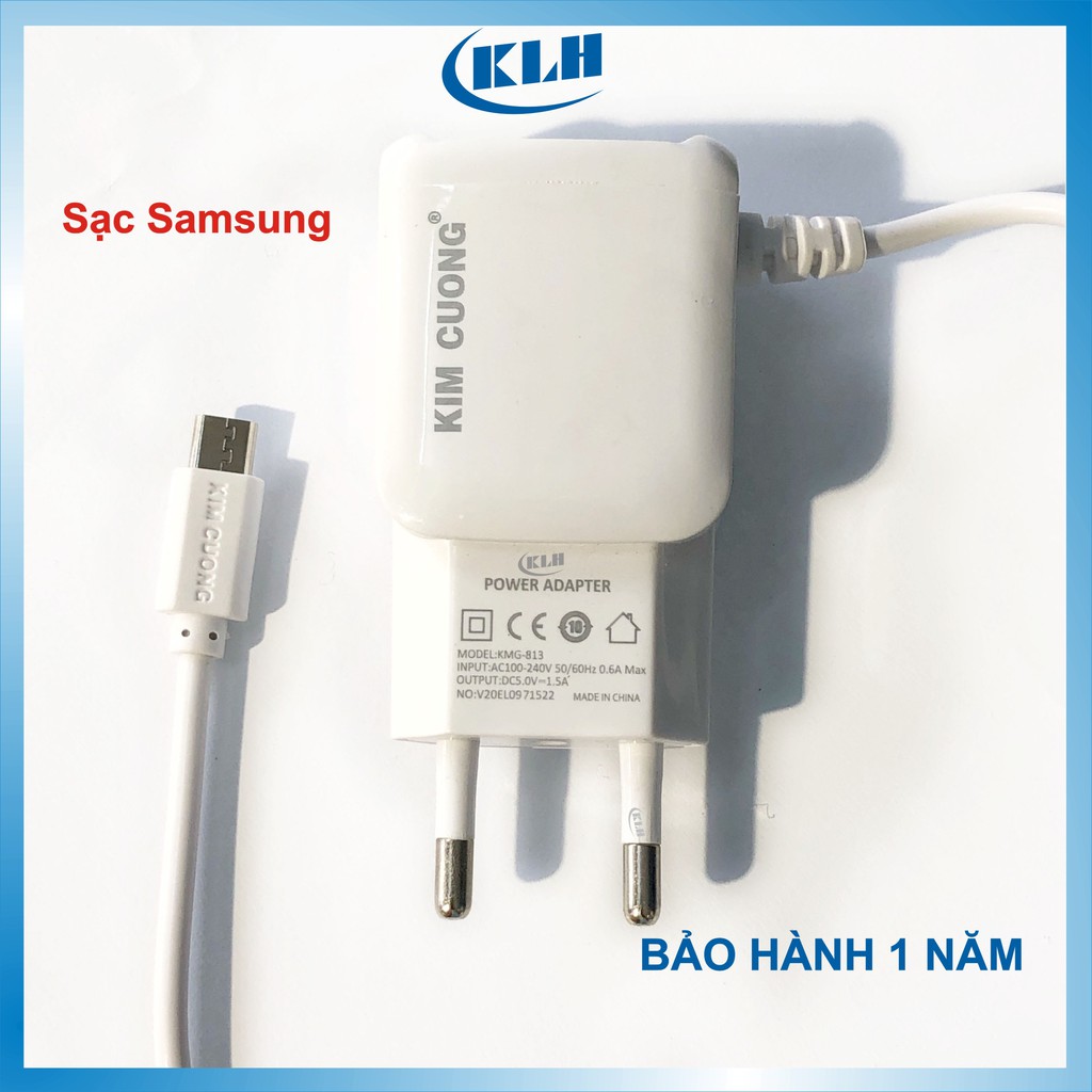 [Mã 2404EL10K giảm 10K đơn 20K] Bộ sạc nhanh samsung chân micro usb, cóc xạc liền dây đa năng tiện lợi KLH Kim Cương