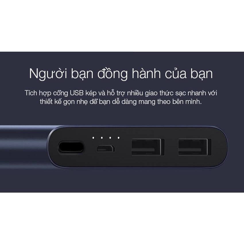 Pin Sạc Dự Phòng Xiaomi Gen 2S Version 2018 10000 mAh 2 Cổng USB Hỗ Trợ QC 3.0-PLM09ZM