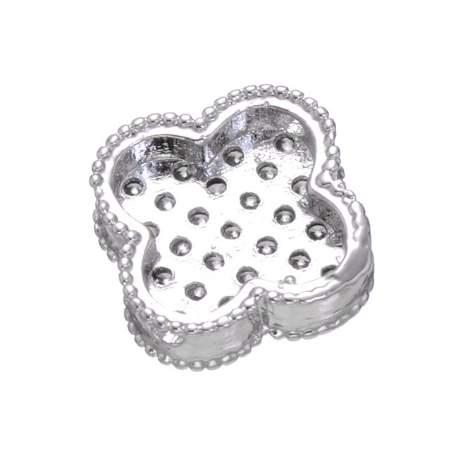 KHO SỈ  Charm cỏ 4 lá đính đá 10mm cực xinh - Hàng loại 1 cực đẹp PL042