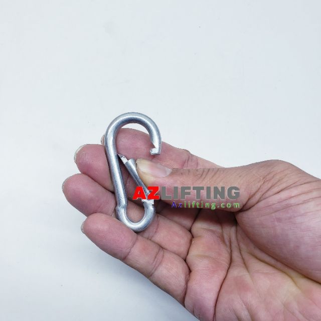 Móc khóa gài, móc carabiner, móc khóa an toàn, size 6mm -12mm có bu lông khóa.  Móc khóa thép treo võng xích đu bao cát