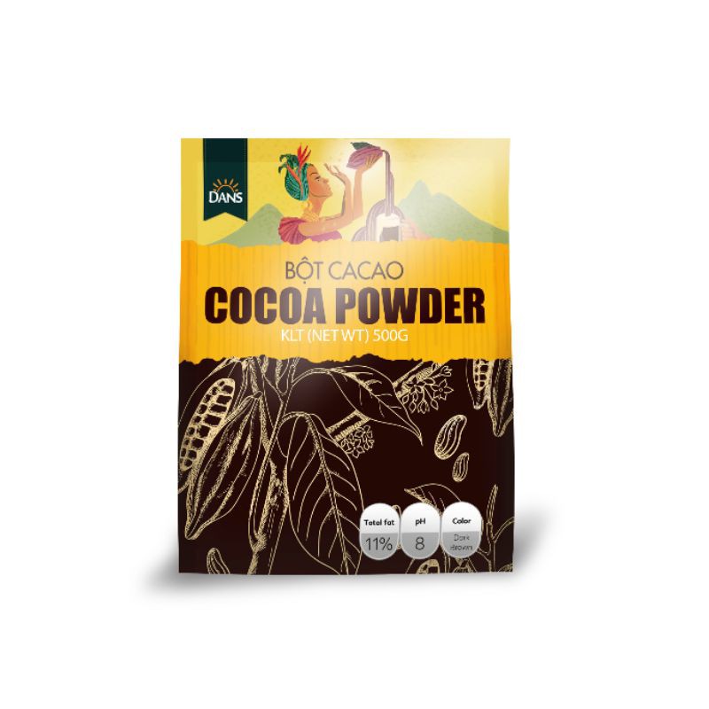 Bột Cacao nguyên chất hiệu Dans 500g