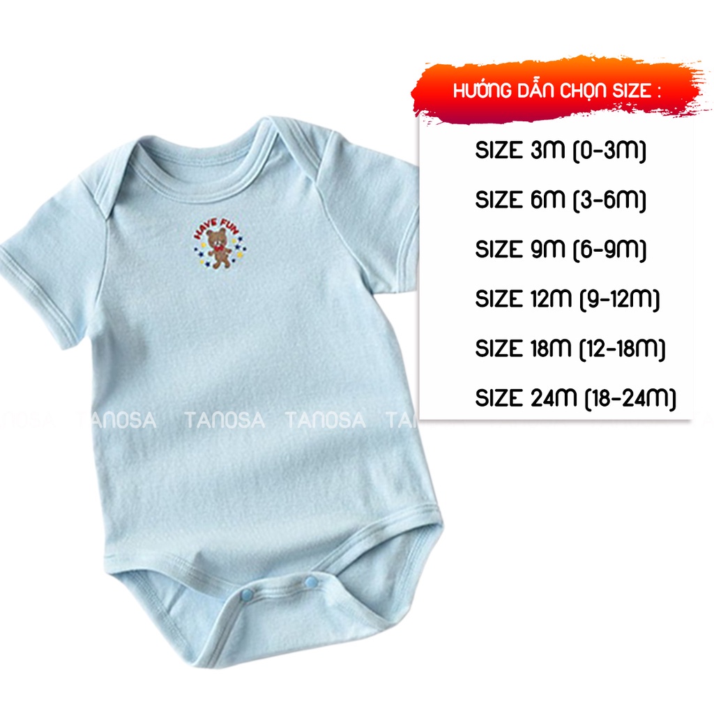 Set 5 body xuất dư màu ngẫu nhiên bé trai, bé gái túi zip TANOSA