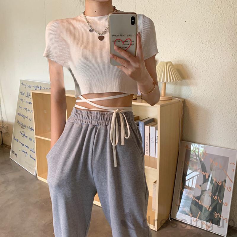 Áo Thun Tay Ngắn Cổ Tròn Màu Trơn Thời Trang Dành Cho Nữ